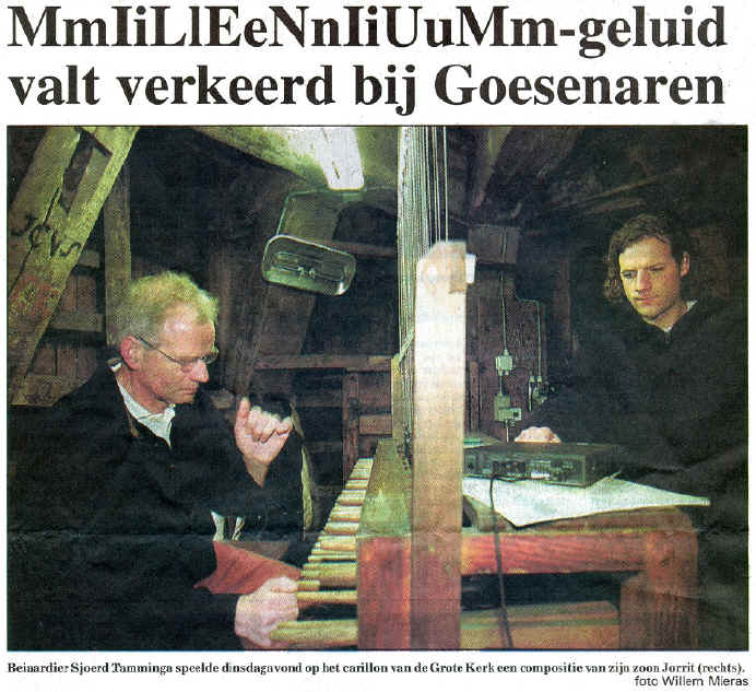 Artikel PZC 29 december 1999, Sjoerd en Jorrit Tamminga (foto Willem Mieras)